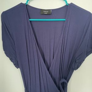Blue Wrap Dress Vici